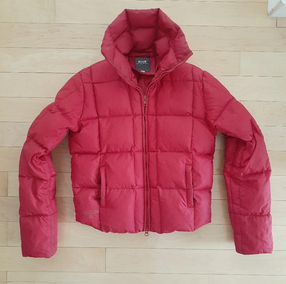 VTG Y2K G-Star Raw Denim Women's Down Jacket Red Size Small Rare